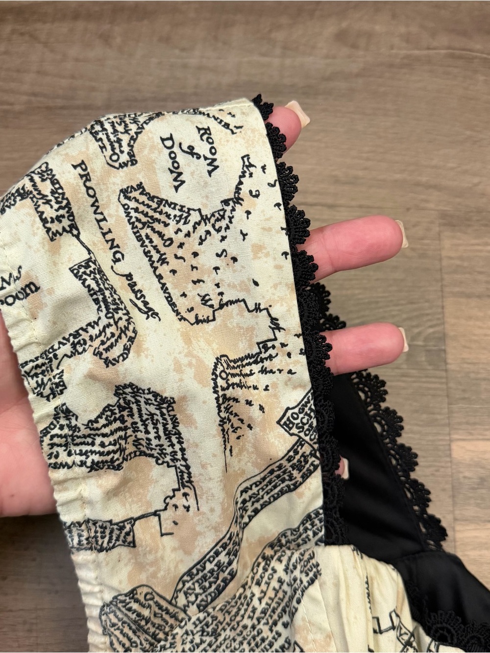 Harry Potter Marauder's Map Corset Back Square Neck Fit & Flare Dress Size M - Picture 4 of 16